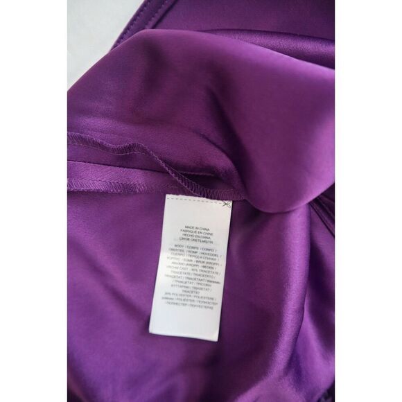 Polo Ralph Lauren Women's Sz 12 Purple Sleeveless Cutout Satin Blouse - Picture 7 of 11